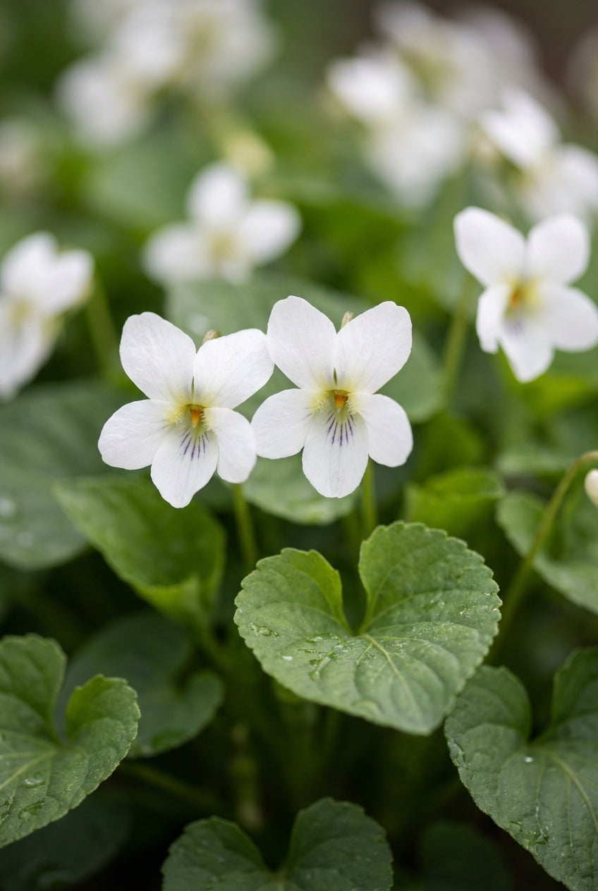 Viola odorata 'Reine des Neiges' bloem