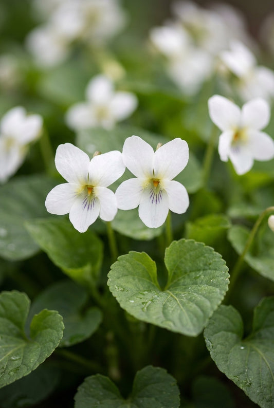 Viola odorata 'Reine des Neiges' bloem
