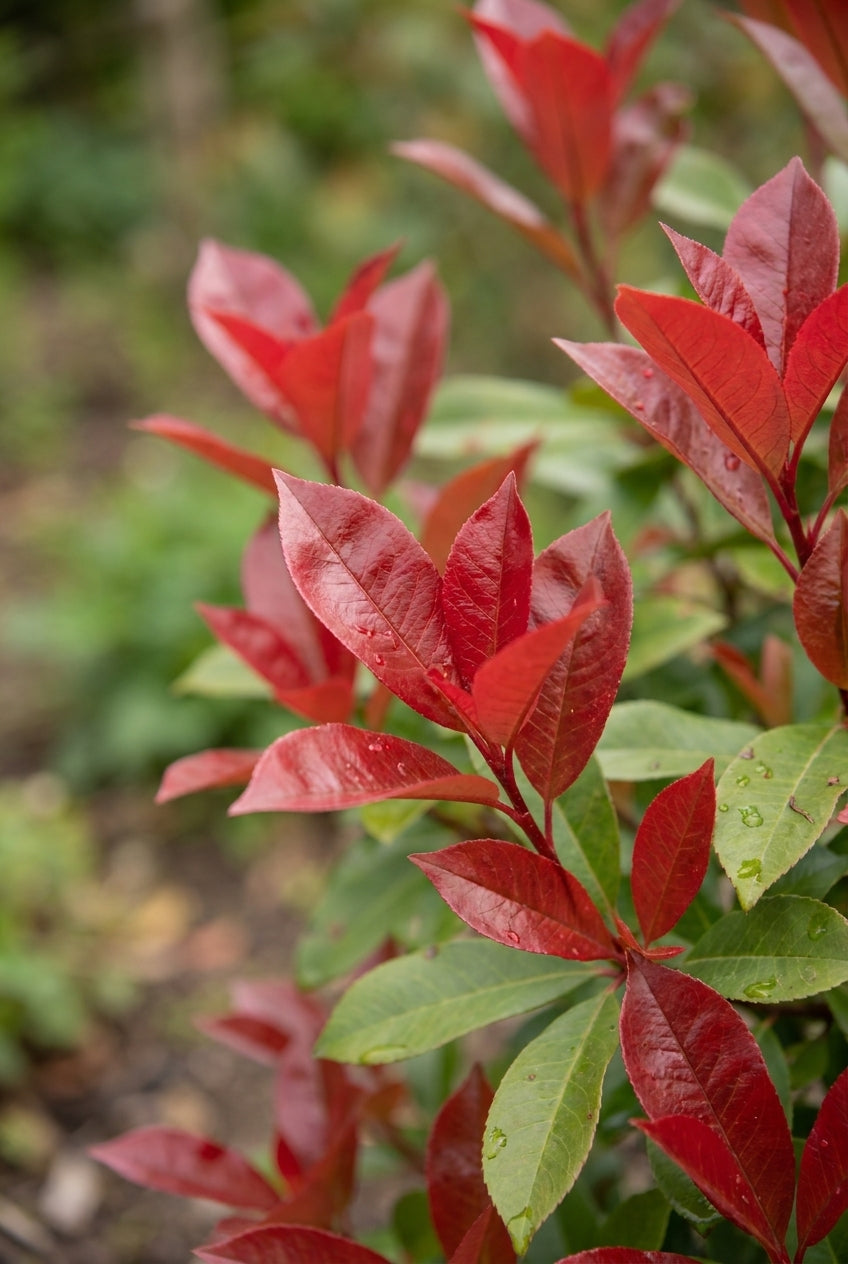 Photinia fraseri 'Little Red Robin' meerstammig / struik blad