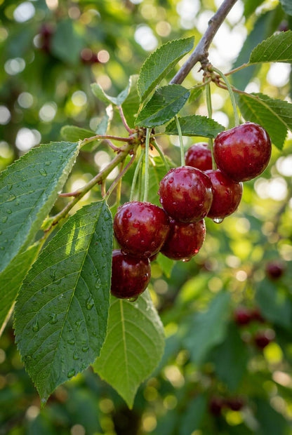 Prunus avium 'Stella' op stam vrucht