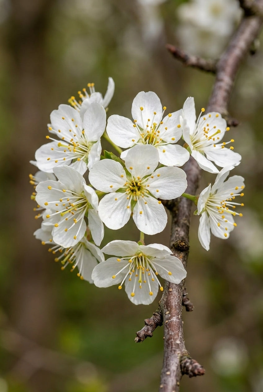 Prunus domestica 'Jubileum' op stam bloesem