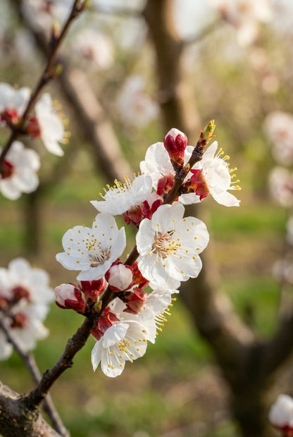 Prunus domestica 'Reine Claude d'Althan' op stam bloesem