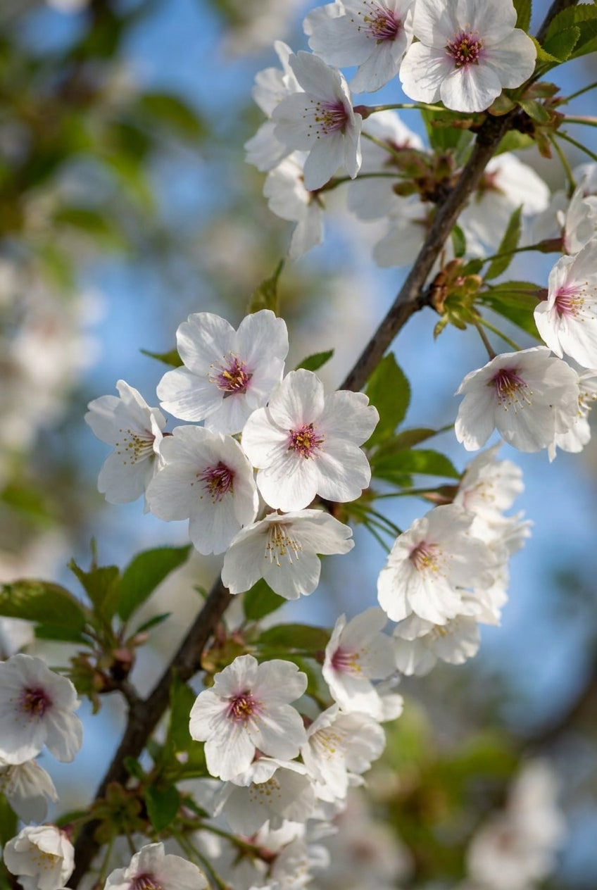 Prunus 'Snow Goose' op stam bloem
