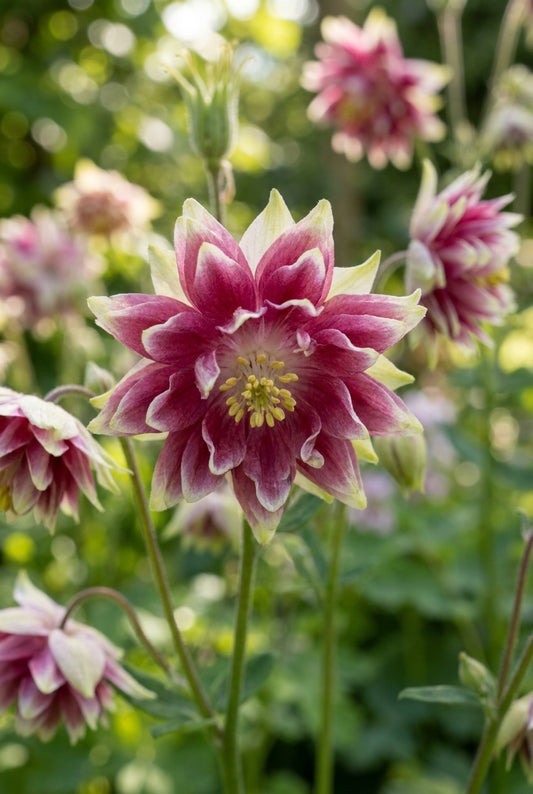 Aquilegia 'Nora Barlow' bloem
