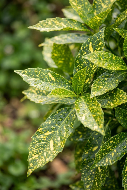 Aucuba japonica 'Crotonifolia' meerstammig / struik blad