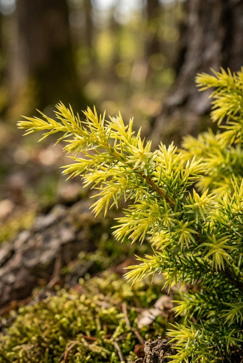Cryptomeria japonica 'Vilmorin Gold' naalden