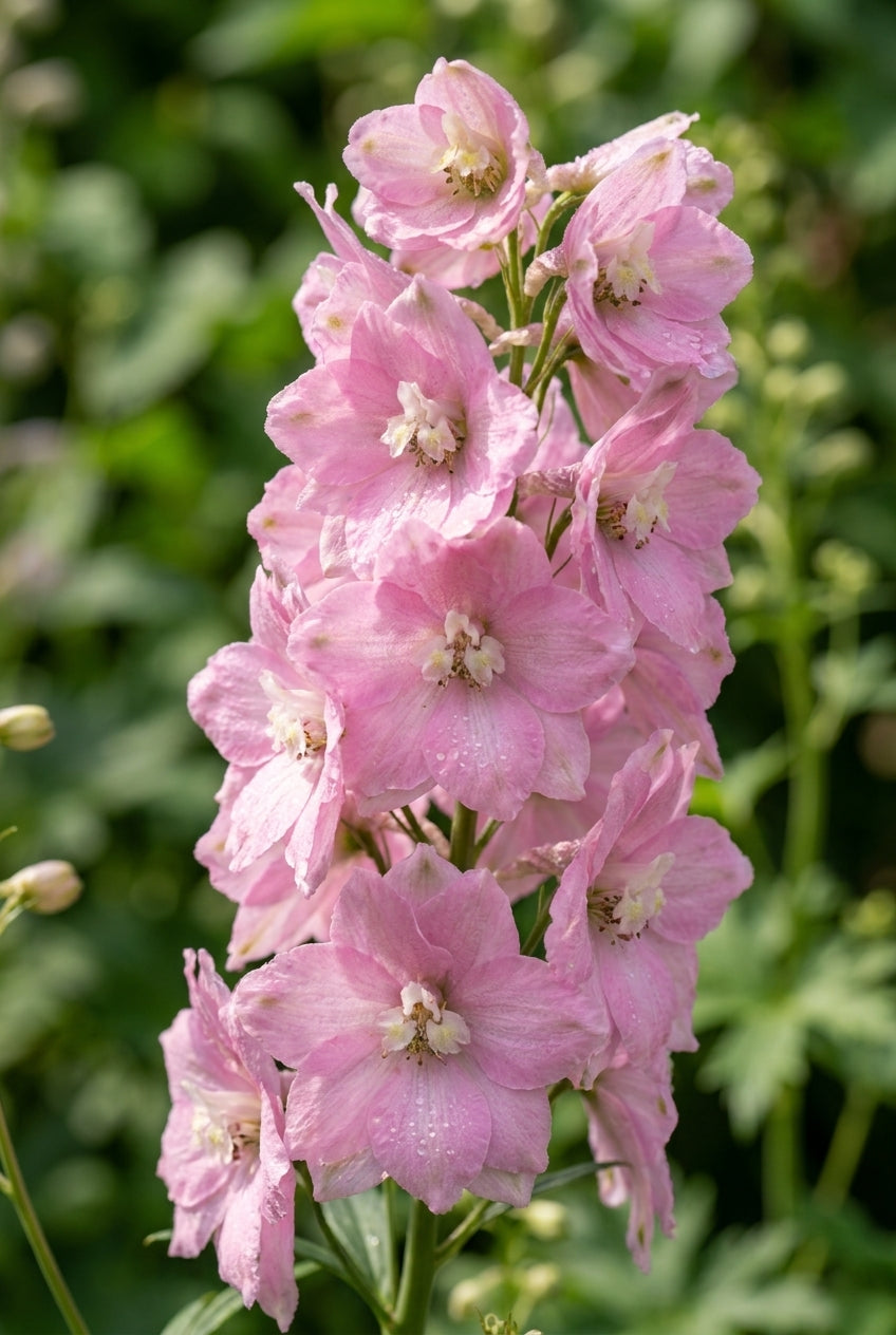 Delphinium 'Strawberry Fair' bloemen