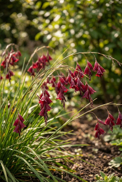 Dierama pulcherrimum 'Dark Cerise' bloemen