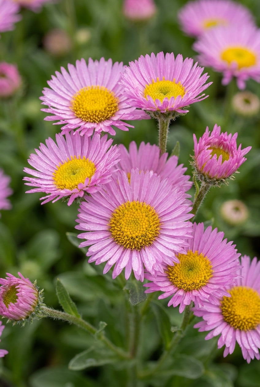 Erigeron glaucus bloemen