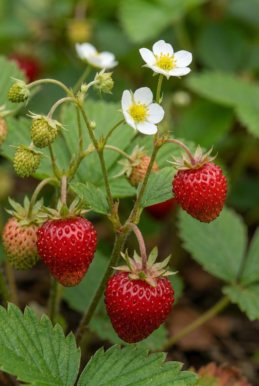 Fragaria ananassa 'Rügen' bloem