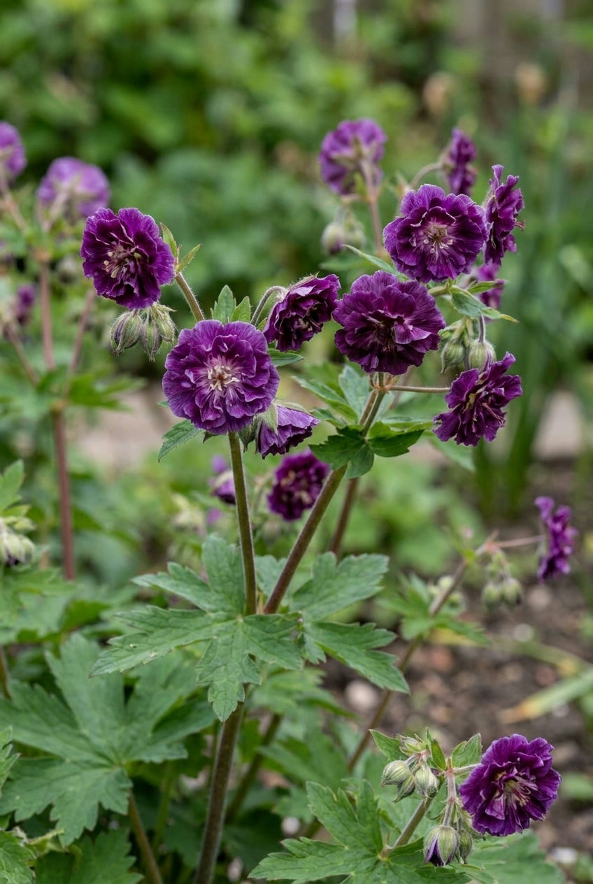 Geranium phaeum 'Joseph Green' bladeren