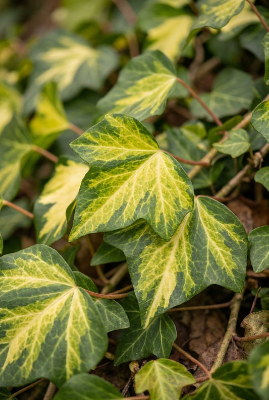 Hedera colchica 'Sulphur Heart' blad