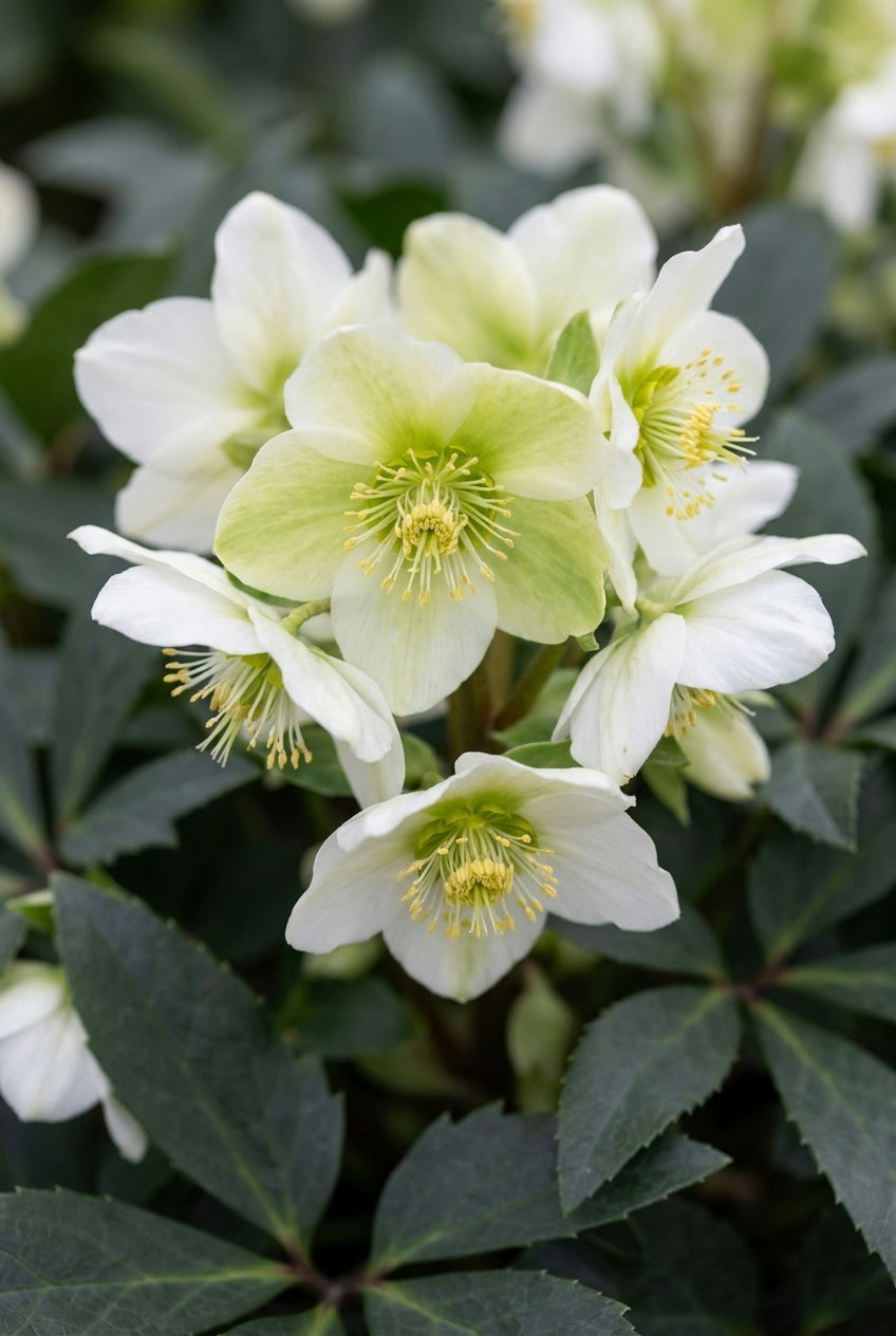 Helleborus nigercors 'Snow Love' blad
