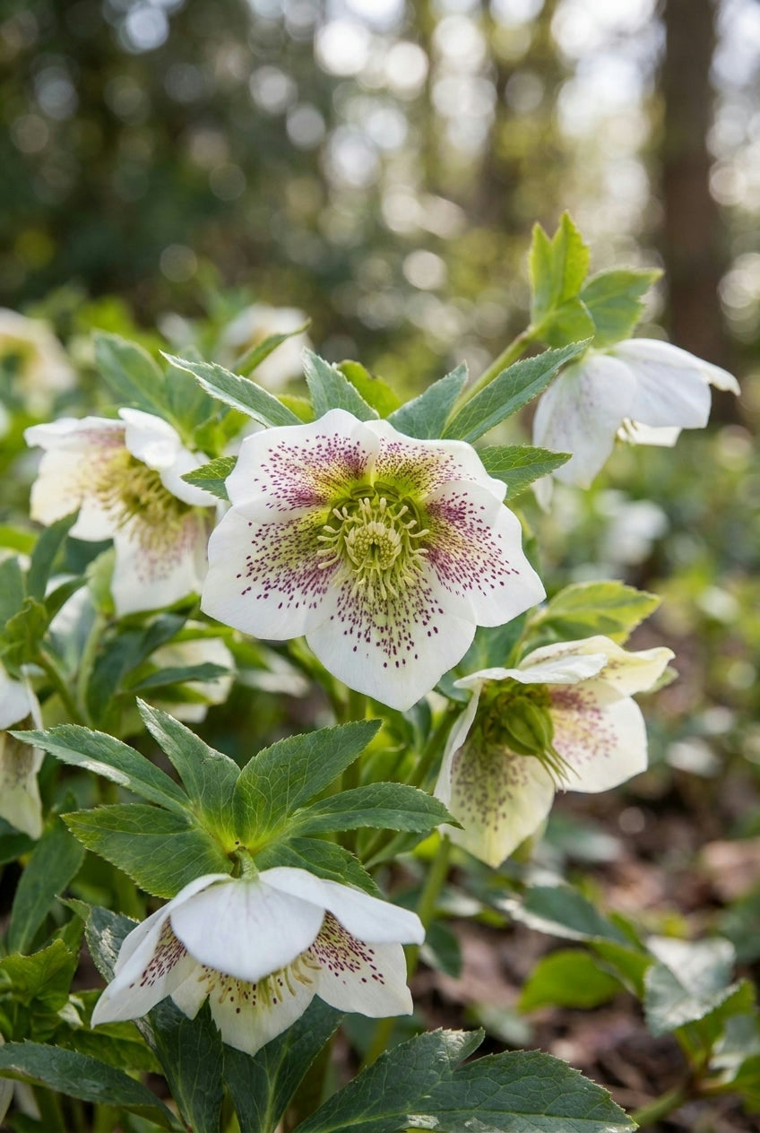 Helleborus orientalis 'White Spotted' bloem